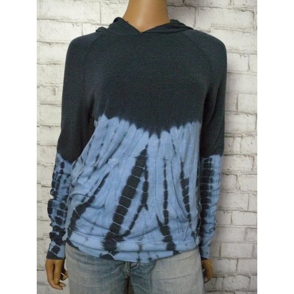 $98 Spiritual Gangster Blue Tie Dye Thin Knit Pullover Hoodie S NEW
